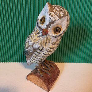 Painted Wooden Owl